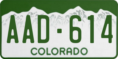 CO license plate AAD614