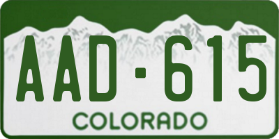 CO license plate AAD615