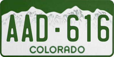 CO license plate AAD616