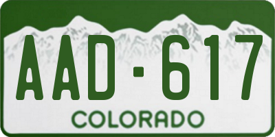 CO license plate AAD617