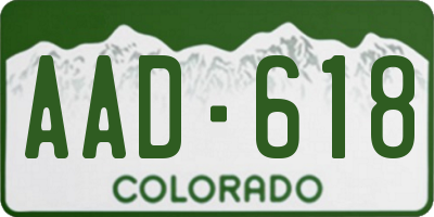 CO license plate AAD618