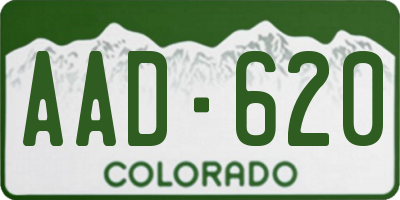 CO license plate AAD620