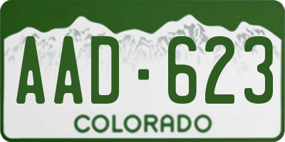 CO license plate AAD623