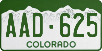 CO license plate AAD625