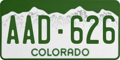 CO license plate AAD626