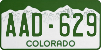 CO license plate AAD629