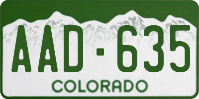 CO license plate AAD635