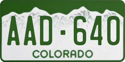 CO license plate AAD640