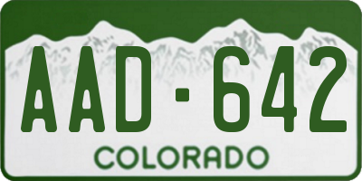 CO license plate AAD642