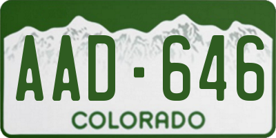 CO license plate AAD646