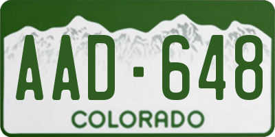 CO license plate AAD648