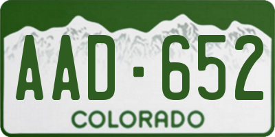 CO license plate AAD652