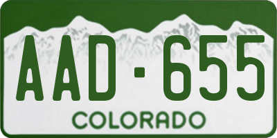 CO license plate AAD655
