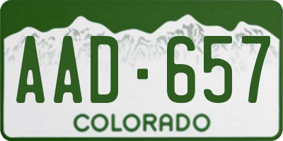CO license plate AAD657