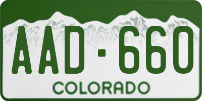 CO license plate AAD660
