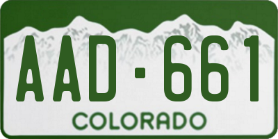 CO license plate AAD661
