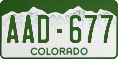 CO license plate AAD677