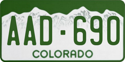 CO license plate AAD690