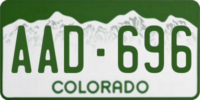 CO license plate AAD696