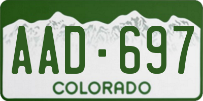 CO license plate AAD697