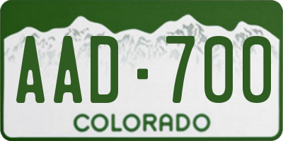 CO license plate AAD700
