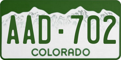 CO license plate AAD702