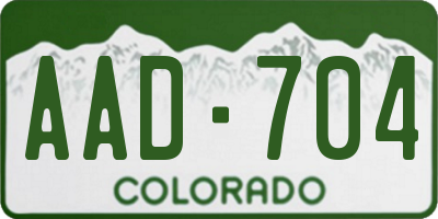 CO license plate AAD704