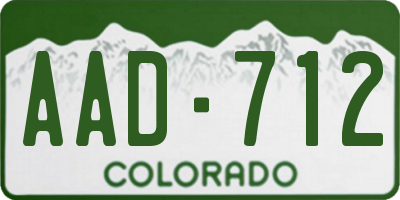CO license plate AAD712