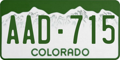 CO license plate AAD715