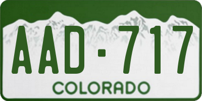 CO license plate AAD717