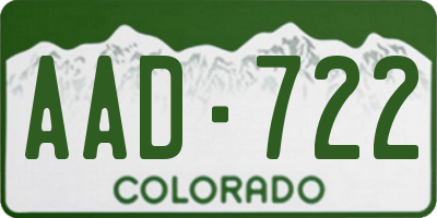 CO license plate AAD722
