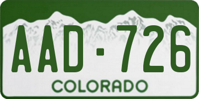 CO license plate AAD726