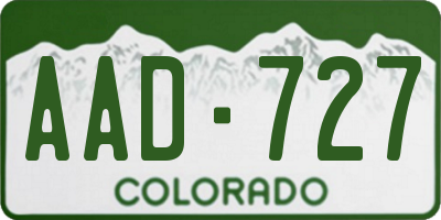 CO license plate AAD727