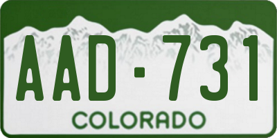 CO license plate AAD731