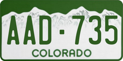CO license plate AAD735