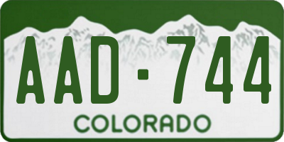 CO license plate AAD744