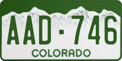 CO license plate AAD746