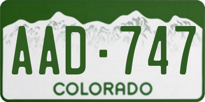 CO license plate AAD747
