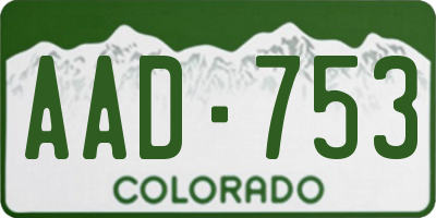 CO license plate AAD753