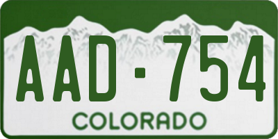 CO license plate AAD754