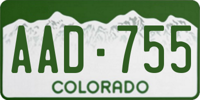 CO license plate AAD755