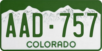 CO license plate AAD757