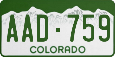 CO license plate AAD759
