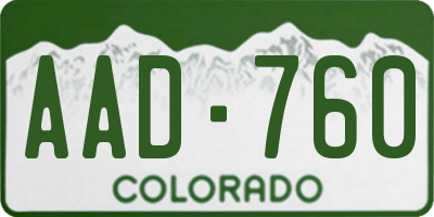 CO license plate AAD760