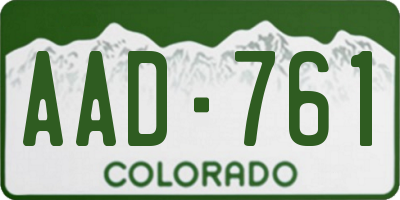 CO license plate AAD761