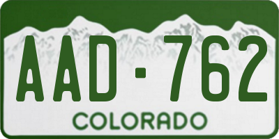 CO license plate AAD762