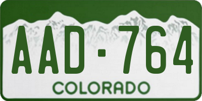 CO license plate AAD764