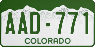 CO license plate AAD771