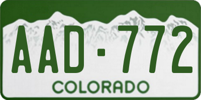 CO license plate AAD772