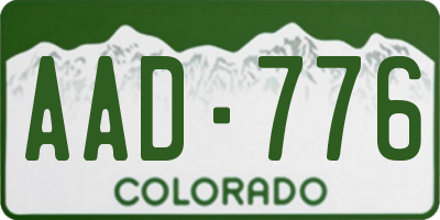 CO license plate AAD776
